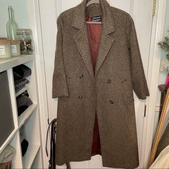 VINTAGE Edward Chapman 100% Mohair Long Peacoat 10 - Picture 8 of 12